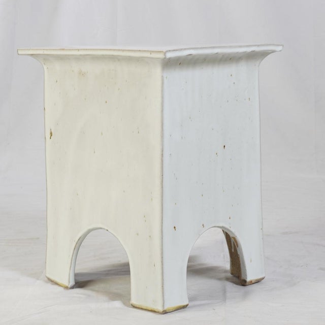 Mid-Century Modern Modern Glazed Ceramic Garden Stool For Sale - Image 3 of 4