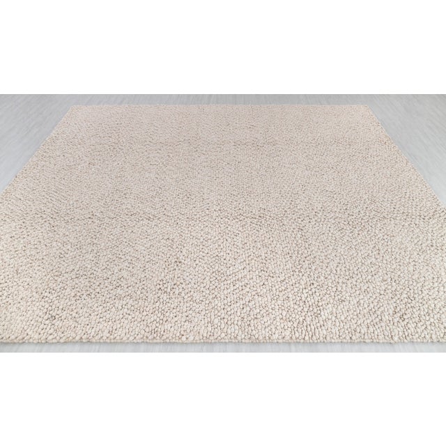 Chunky Wool Felted Nordic Flatweave Rug in Ivory and Cream, 8x10 Ft. For Sale - Image 13 of 13