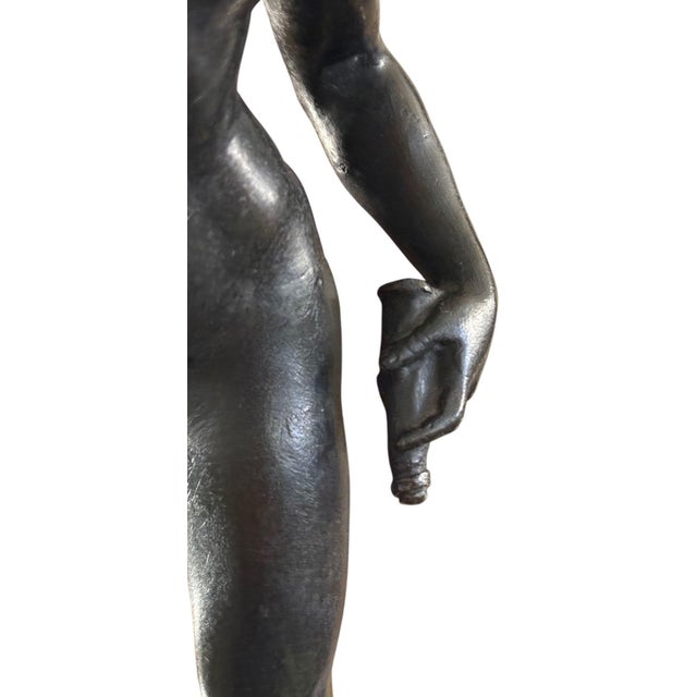 Bronze “Flying Mercury” With Lily Torch, After Giambologna, Italy, 19th Century. For Sale - Image 9 of 12