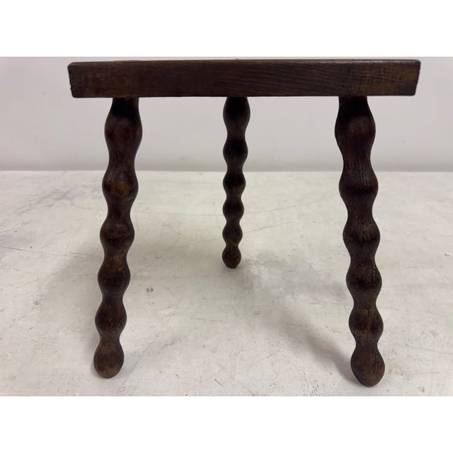 Rustic French Half-Moon Tripod Milking Stool, 1950s For Sale - Image 3 of 10