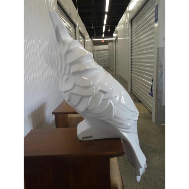 Mid-Century Modern Large 1970's Signed Mondragon Fiberglass Cockatiel, Great Table Fare For Sale - Image 3 of 13