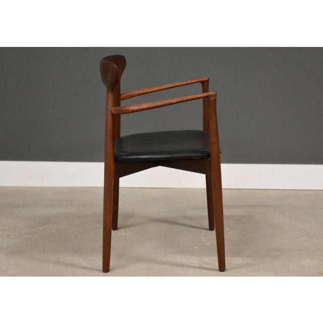Harry Ostergaard 1960s Solid Teak Danish Arm Chair by Harry Ostergaard For Sale - Image 4 of 11