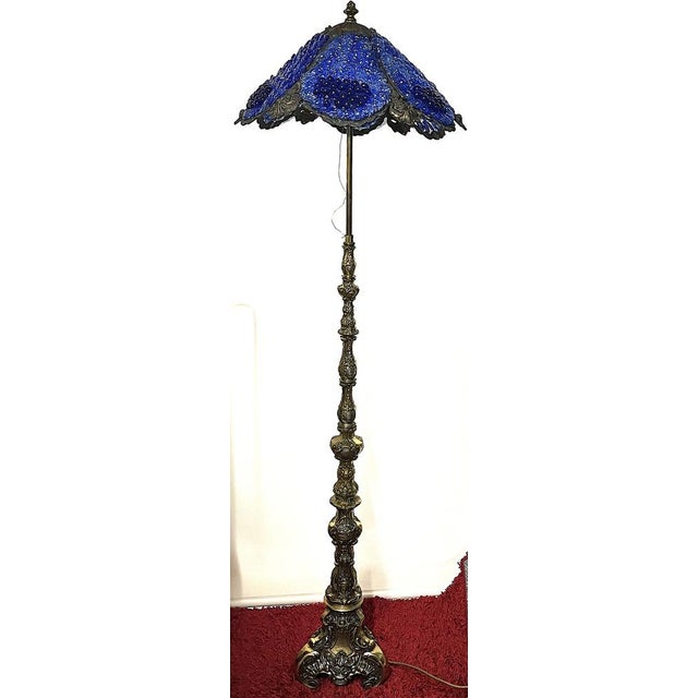 Brass Floor Lamp with Glass Shade, 1950s, in Very Good conditions. Designed 1950 to 1959 I have official proof of...