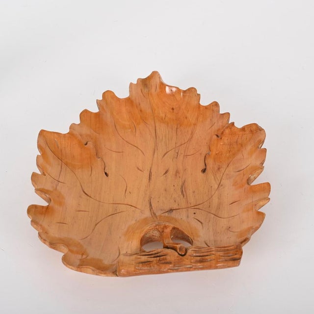 Wood Mid-Century Italian Handmade Birch Maple Leaf-Shaped Centerpiece, 1950s For Sale - Image 7 of 18