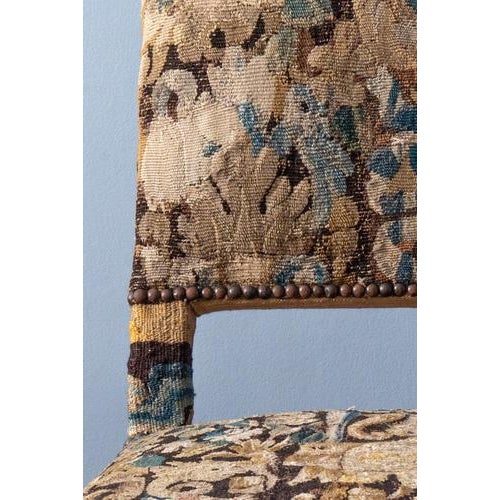 17th Century Louis XIII French Side Chair with Tapestry from Aubusson For Sale - Image 10 of 12