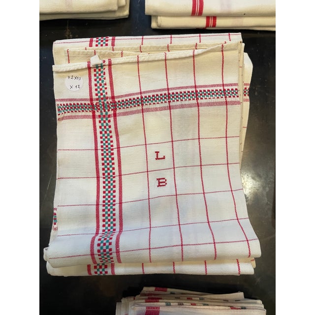 French Kitchen Table Towels in Linen Canvas with Embroidery, 1920s, Set of 82 For Sale - Image 12 of 18