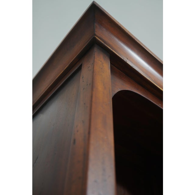 Mahogany Continental Style 2 Drawer 2 Door Tall Bookcase For Sale - Image 15 of 16