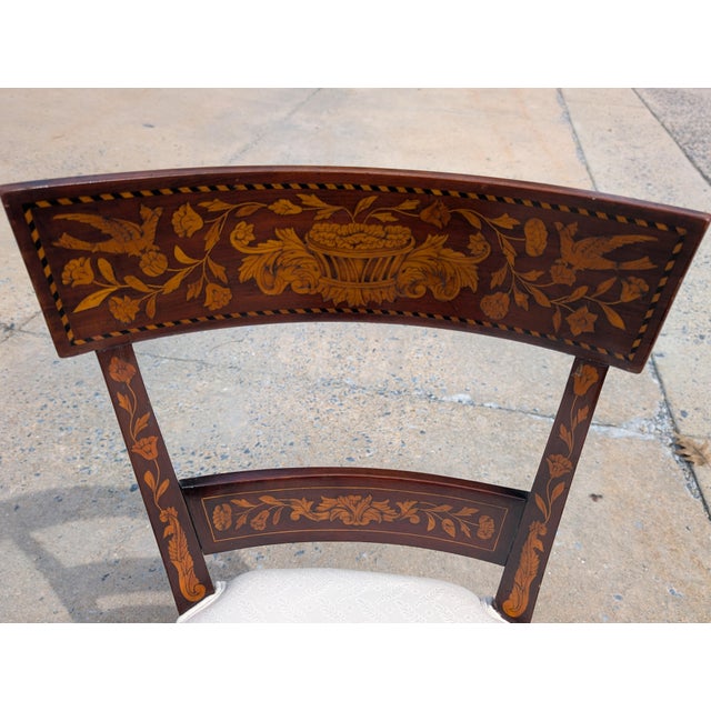 Brown 19th Century Victorian Accent Chair With Floral Marquetry Inlay For Sale - Image 8 of 11