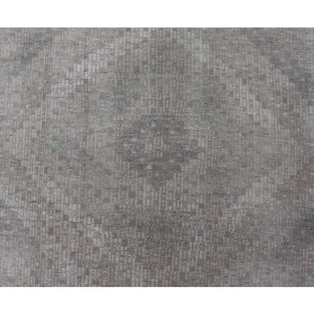 Vintage Hand Woven Turkish Embroidered Rug With Geometric Diamond Design For Sale In Atlanta - Image 6 of 12