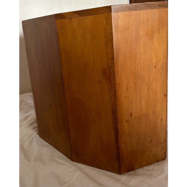 Mid Twentieth Century Brutalist Wood Side Table Styled After Ed Wormley for Dunbar For Sale - Image 4 of 9