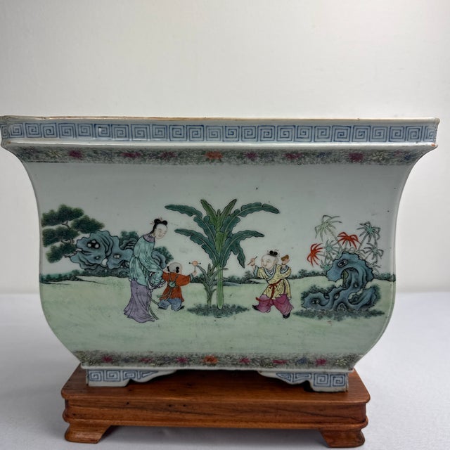 Famille Rose Jardinier on RosewoodStand For Sale - Image 4 of 8