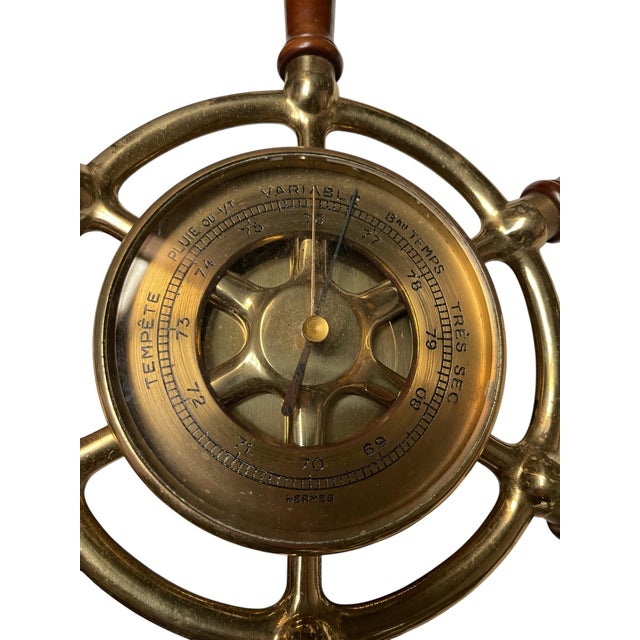 Bronze and Wood Compass from Hermès, 1970s For Sale - Image 6 of 9