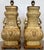 Pair of vintage Chinese archaistic brass table lamps from the 1940s, often attributed to the style of designer James Mont....