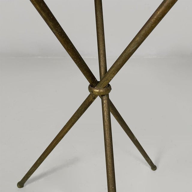 Mid-Century Modern Italian Coffee Table in Brass and Wood Top with Portrait, 1950s For Sale - Image 13 of 16