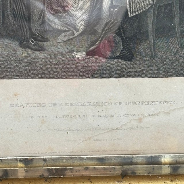 1867 "Drafting the Declaration of Independence" Steel Engraving After Alonzo Chappel -- Framed For Sale In Baltimore - Image 6 of 12