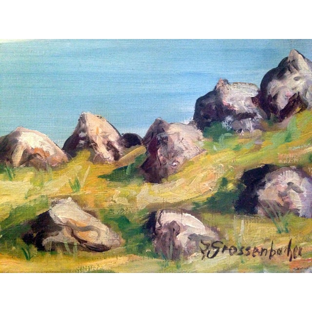 Impressionist Mid Century Lake Lucerne, Switzerland Landscape by Gustave Grossenbacher For Sale - Image 3 of 4