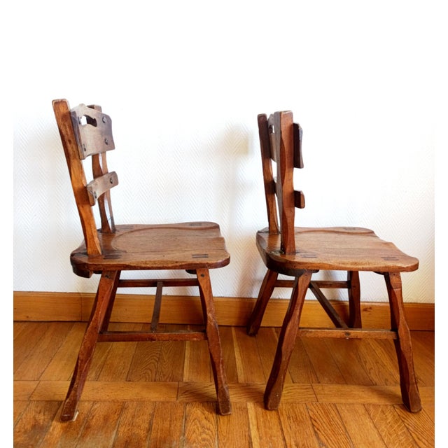 Brutalist Ranch Style Chairs, 1950s, Set of 2 For Sale - Image 4 of 9