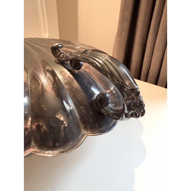 Silver Vintage Silver Plate Clam Shell Serving Dish For Sale - Image 8 of 9