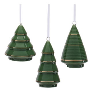 Ceramic Tree Ornament Set of 6 For Sale