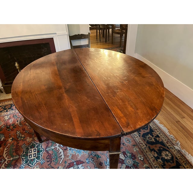 Late 20th Century French Demi-Lune Cherrywood Oval Table Circa 1890 For Sale - Image 5 of 11