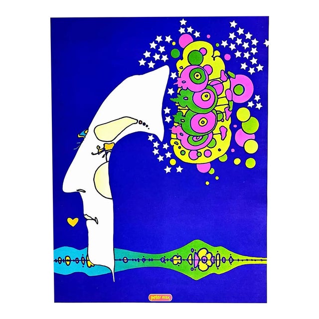 Peter Max Pop Art Poster 15 NBC Tv Station 1970 For Sale