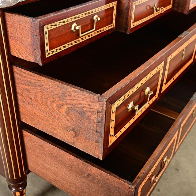 French 18th Century Louis XVI Style Inlay Mahogany Commode For Sale - Image 14 of 15