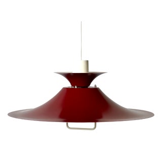 Large Scandiavian Burgundy Pendant Lamp from Lyfa, Denmark, 1970s For Sale