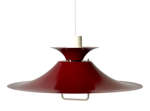 Large Scandiavian Burgundy Pendant Lamp from Lyfa, Denmark, 1970s