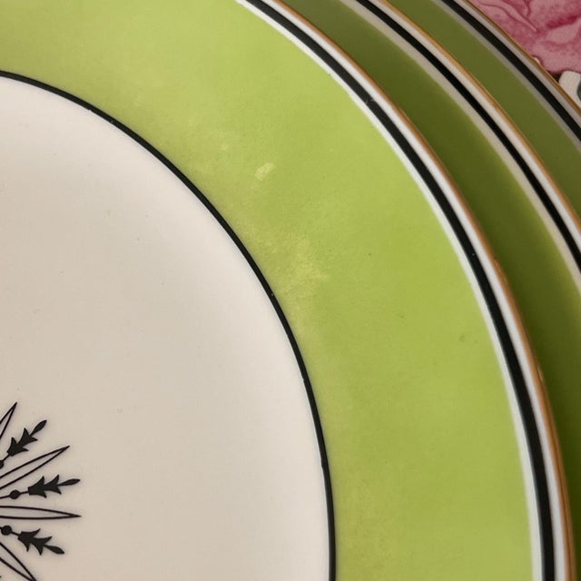 Green 1980s Set of 3 Ceralene “Directiore” green Limoges oval serving platters // A Raynaud et Cie // Made in France // French Empire style For Sale - Image 8 of 9