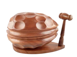 Vintage Hand Carved Monkeypod Nutcracker Box