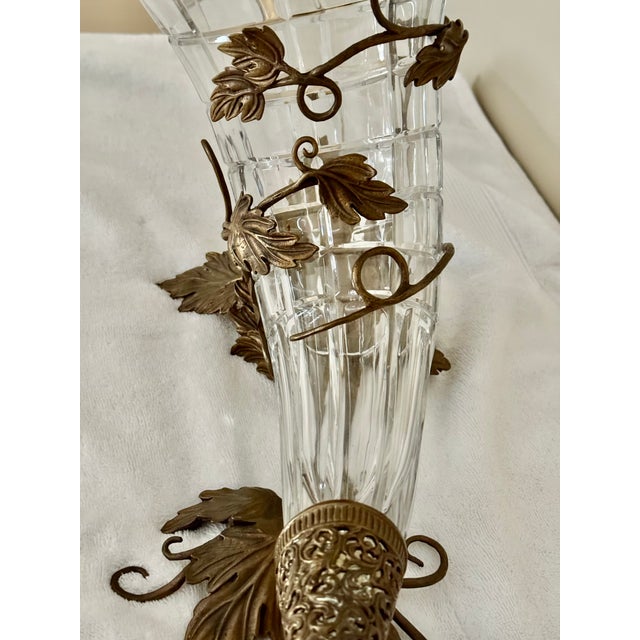 Mid-Century Modern 1970s Glass and Bronze Cornucopian For Sale - Image 3 of 5