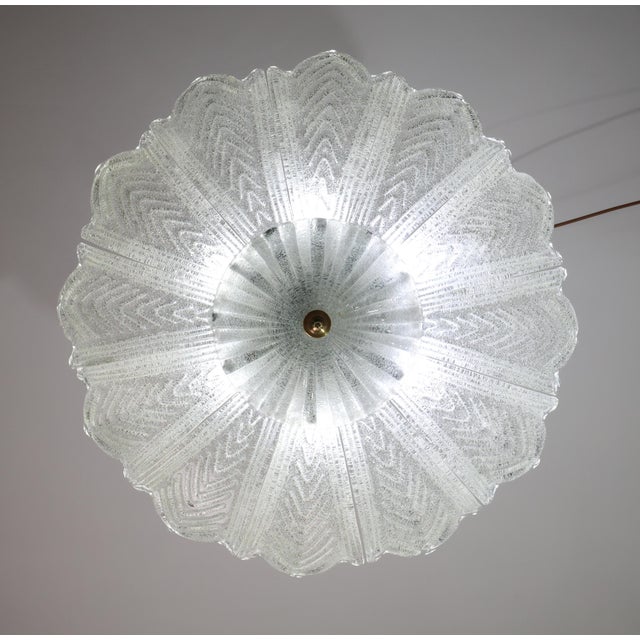 Splendid Murano glass ceiling lamp or chandelier Period: circa 1980. The light mounts 6 standard European e27 lamp...