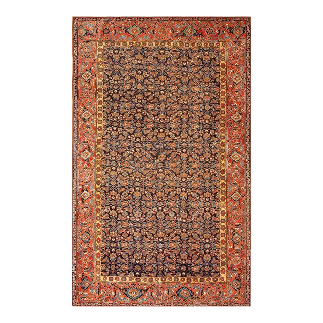 Excellent Navy Blue and Red Color With Florid Design Antique N W Persian Rug For Sale