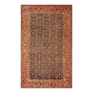 Excellent Navy Blue and Red Color With Florid Design Antique N W Persian Rug