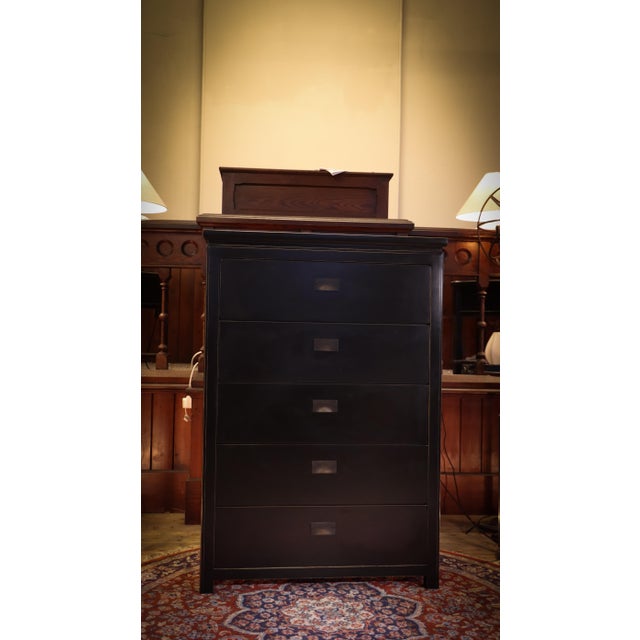 Early 21st Century Large Canton Chest of 5 Drawers in Black Ash from Lombok, 2010s For Sale - Image 5 of 18