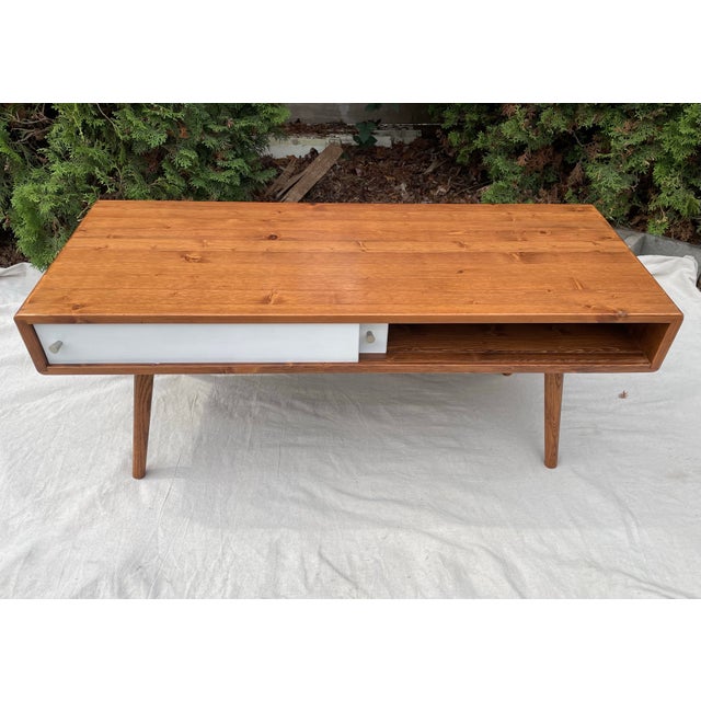 Vintage Paul McCobb Style Orwa Designs Chestnut Pine Coffee Table For Sale In Seattle - Image 6 of 10