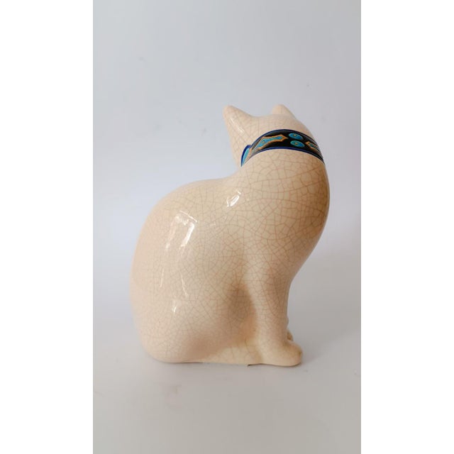 1970s Ceramic Cat from Longwy, 1970s For Sale - Image 5 of 10