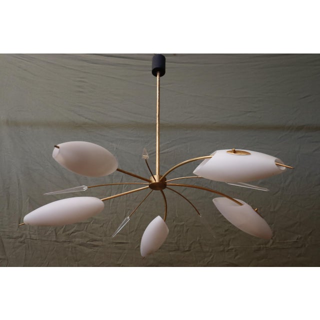 Chandelier in the style of Lunel, 1960s For Sale - Image 12 of 12