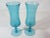 Mid-Century Modern 1960s Contemporary Turquoise Crackle Glass Vases - a Pair For Sale - Image 3 of 7