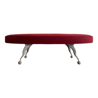 Custom Post Modern Velvet Bench For Sale