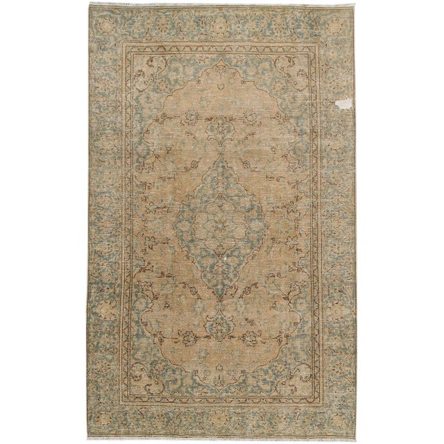 Vintage Distressed Persian Tabriz Rug For Sale In New York - Image 6 of 6