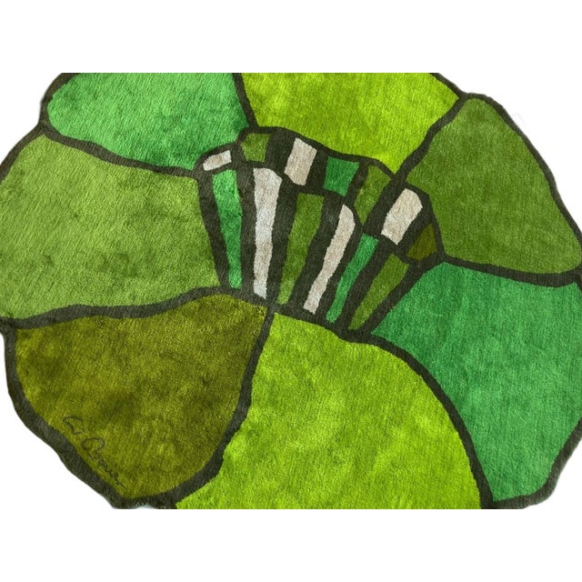 1960s German Flower Rug by Wolf Bauer, 1960s For Sale - Image 5 of 12