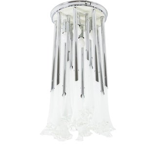 Chandelier in Murano Glass and Chrome Metal, 1970s For Sale