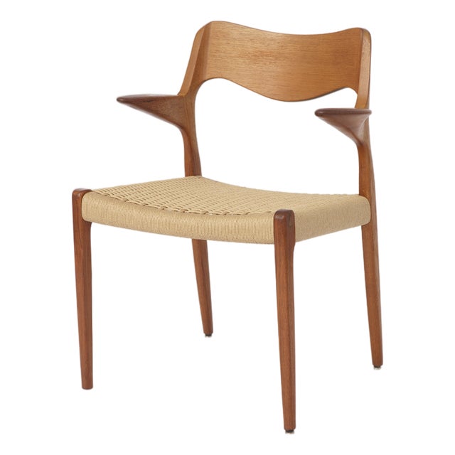 Mid-Century Modern Danish Model 55 Armchair in Teak by Niels Otto (N. O.) Møller for J. L. Møllers, 1950s For Sale