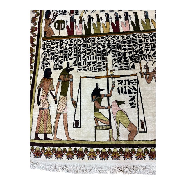Handmade Silk Egyption Tapestry Area Rug High Quality For Sale - Image 4 of 12