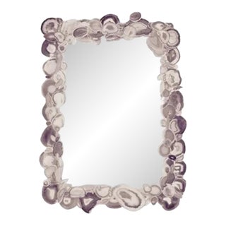 Contemporary Marjorie Skouras North Sea Style Natural Agate Mirror 14" w x 24" with 2.5" For Sale