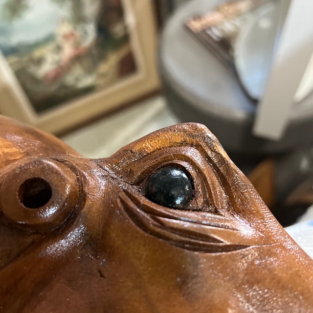 1970s Medium Size Intricate Octopus Hand Carved Wooden Mirror For Sale - Image 12 of 12