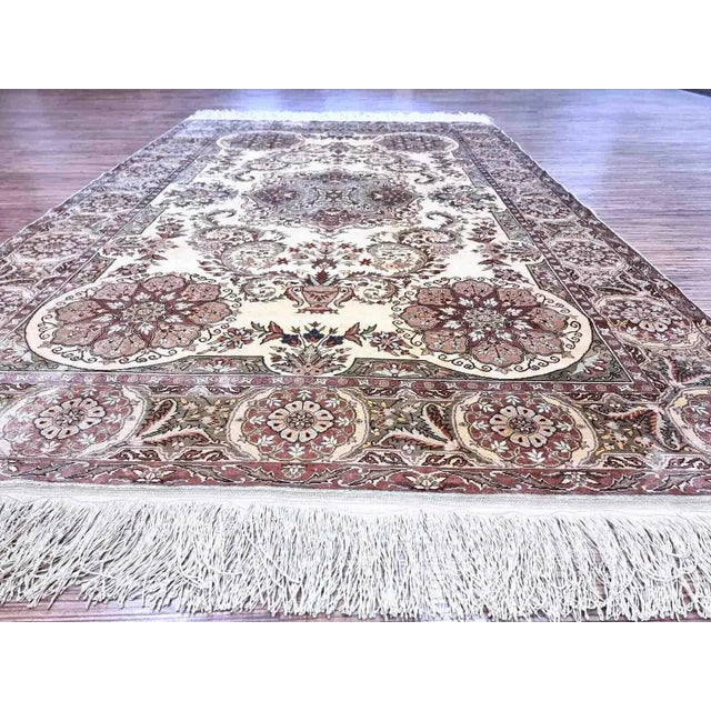 Handmade vintage Turkish Kayseri rug made in silk. The rug is from the end of 20th century in original good condition....