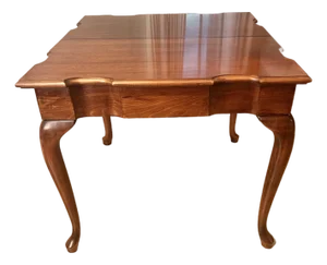 Vintage Queen Anne Revival Mahogany Flip-Top Game Table / Console Table