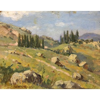 1960s Oil Painting Mountain For Sale